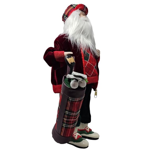 Golfing Golf Festive Upright 17" Santa Christmas Table Decoration Party Decor - Picture 3 of 5
